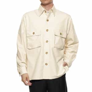 モールスキン素材ダブルポケットシャツ