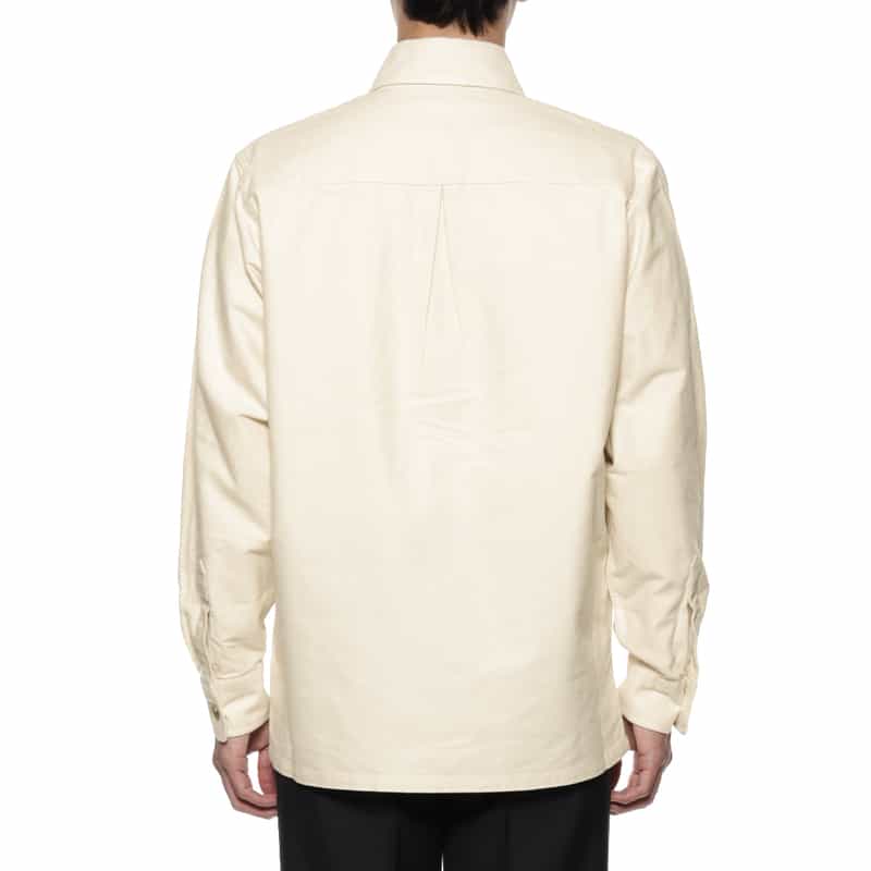 BARNEYS NEW YORK モールスキン素材ダブルポケットシャツ IVORY