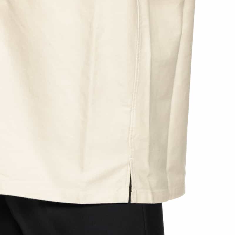 BARNEYS NEW YORK モールスキン素材ダブルポケットシャツ IVORY