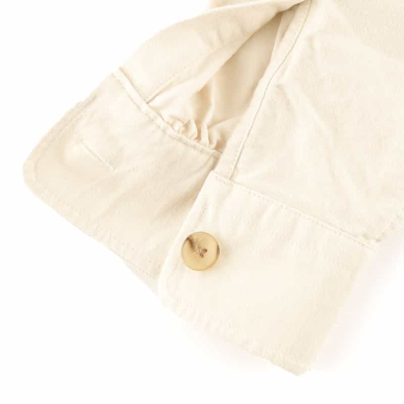 BARNEYS NEW YORK モールスキン素材ダブルポケットシャツ IVORY