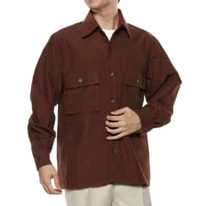 モールスキン素材ダブルポケットシャツ