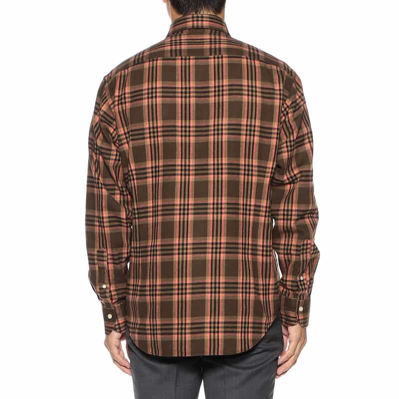 BARNEYS NEW YORK フランネル チェック シャツ BROWN