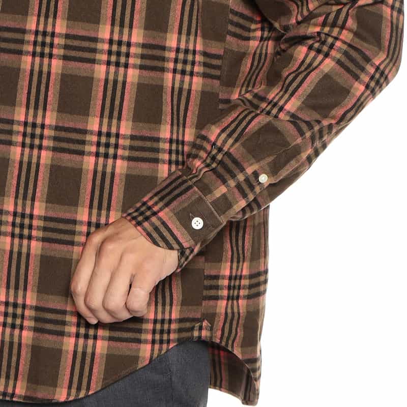 BARNEYS NEW YORK フランネル チェック シャツ BROWN