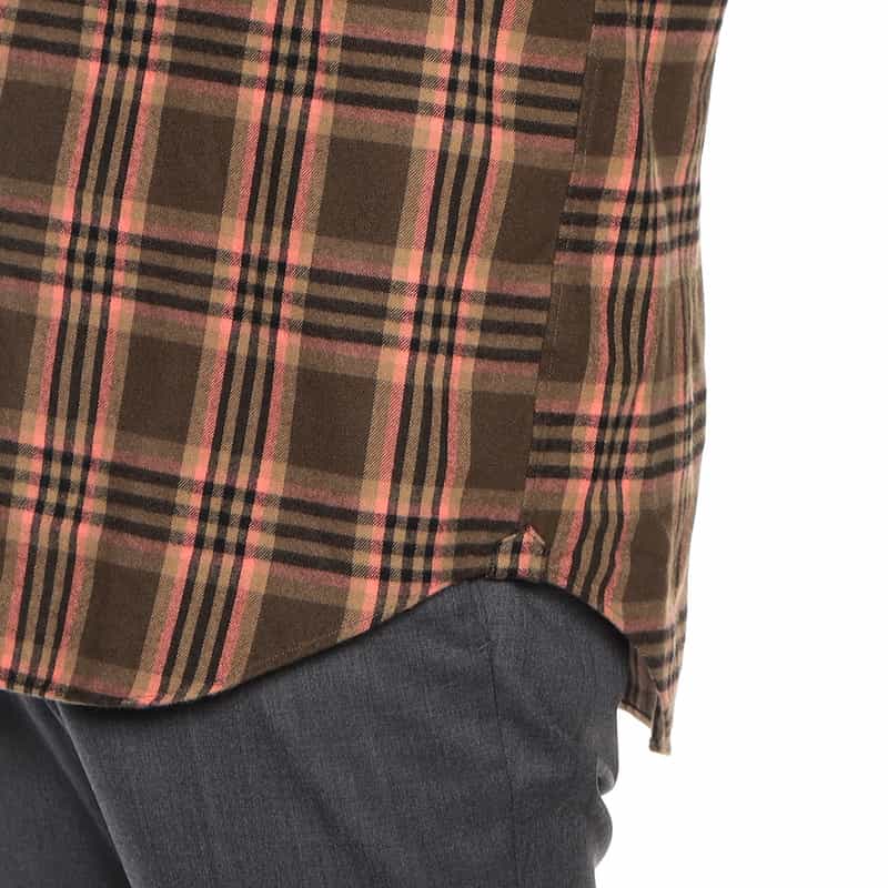 BARNEYS NEW YORK フランネル チェック シャツ BROWN