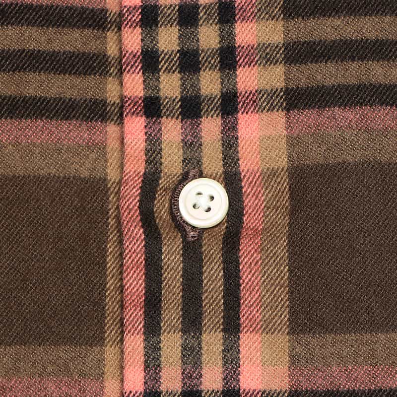 BARNEYS NEW YORK フランネル チェック シャツ BROWN