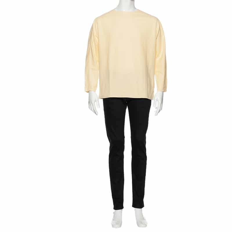 BARNEYS NEW YORK コットンカシミヤ素材ジャカード ニットソー WHITE