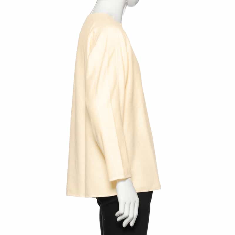 BARNEYS NEW YORK コットンカシミヤ素材ジャカード ニットソー WHITE