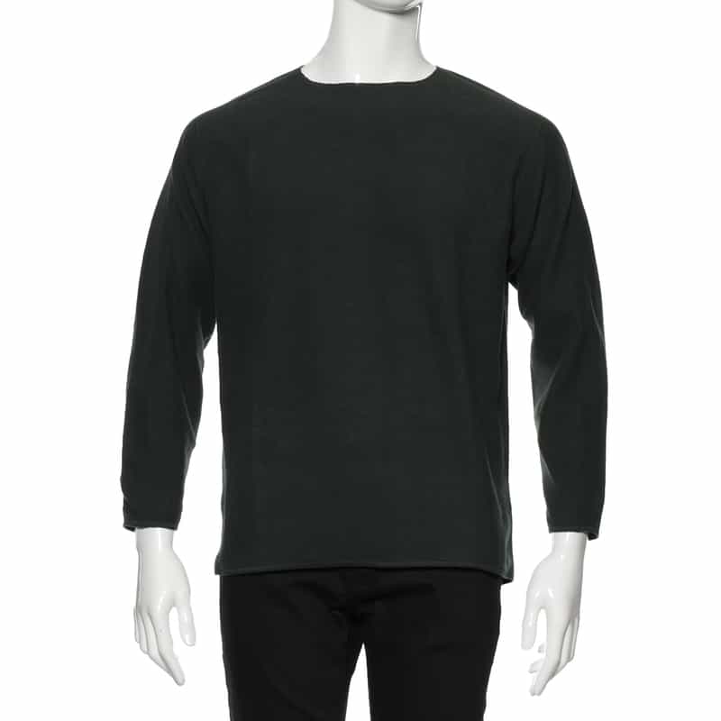 BARNEYS NEW YORK コットンカシミヤ素材ジャカード ニットソー DARK GRAY