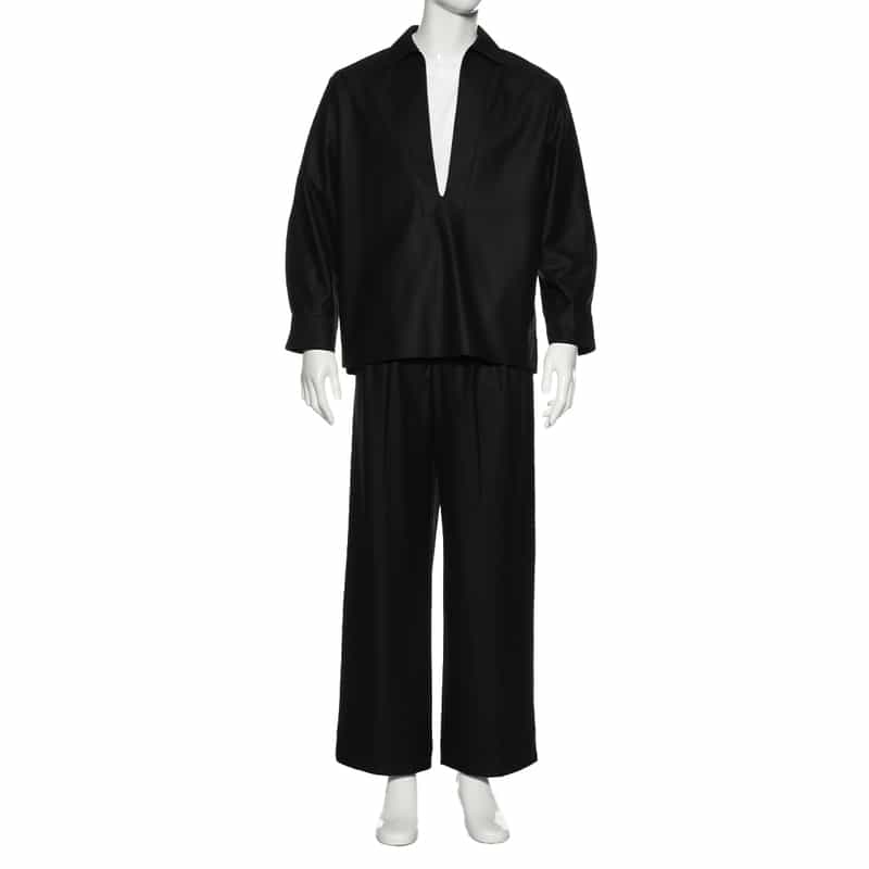 BARNEYS NEW YORK セットアップ ワイドストレート イージーパンツ BLACK