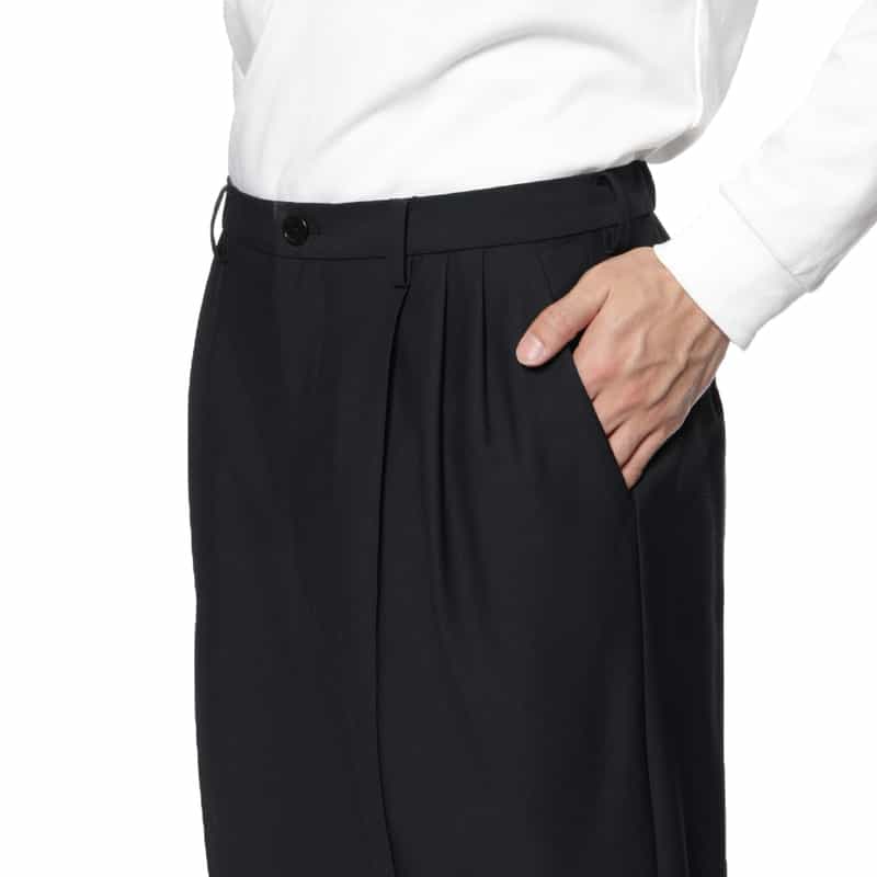 BARNEYS NEW YORK セットアップ 2タックワイドパンツ NAVY