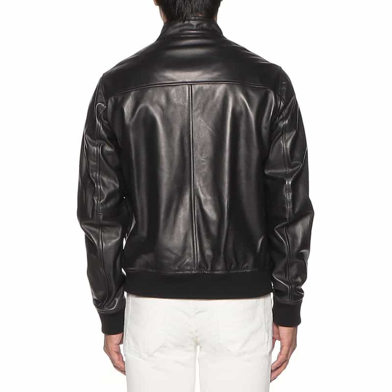 EMMETI ジップアップ レザーブルゾン "GREYSON" BLACK