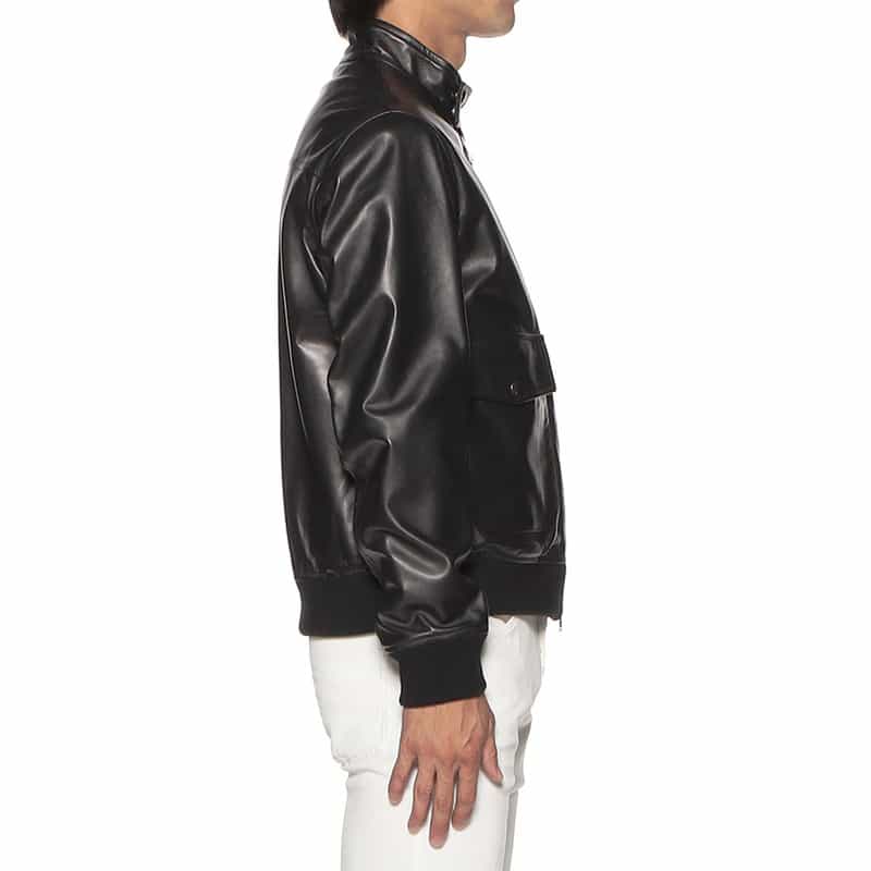 EMMETI ジップアップ レザーブルゾン "GREYSON" BLACK