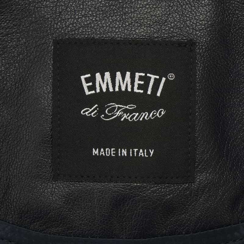 EMMETI 異素材切替スタンドカラー ジップアップブルゾン NAVY