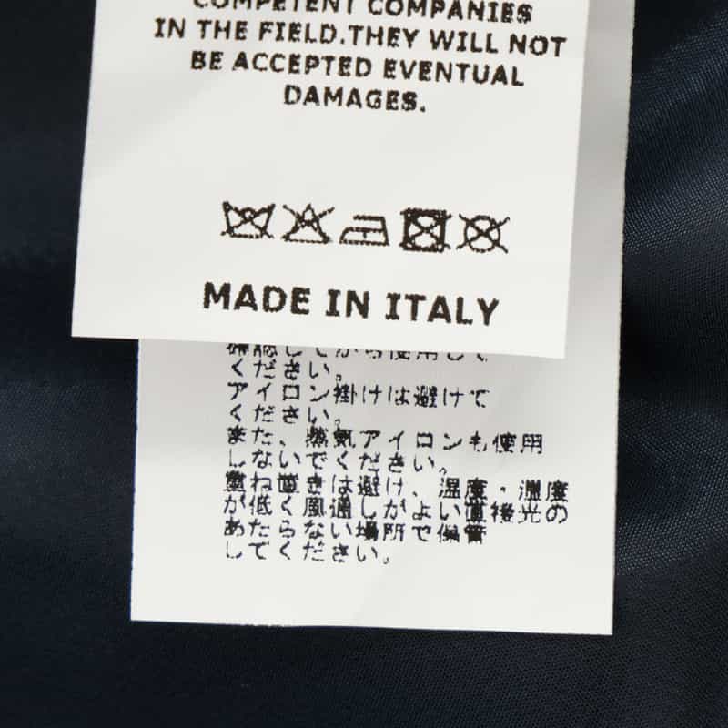 EMMETI 異素材切替スタンドカラー ジップアップブルゾン NAVY