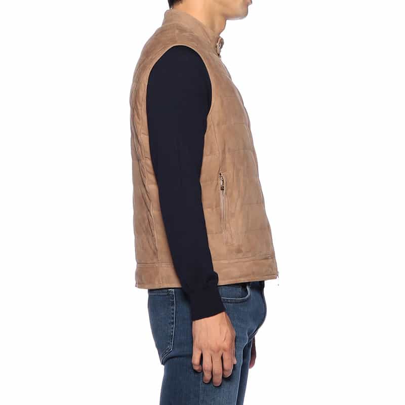 EMMETI ゴートスエード ダウンベスト "JURI DOWN VEST" BEIGE