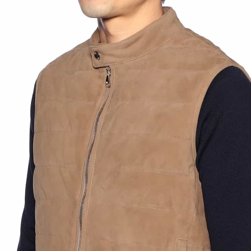EMMETI ゴートスエード ダウンベスト "JURI DOWN VEST" BEIGE