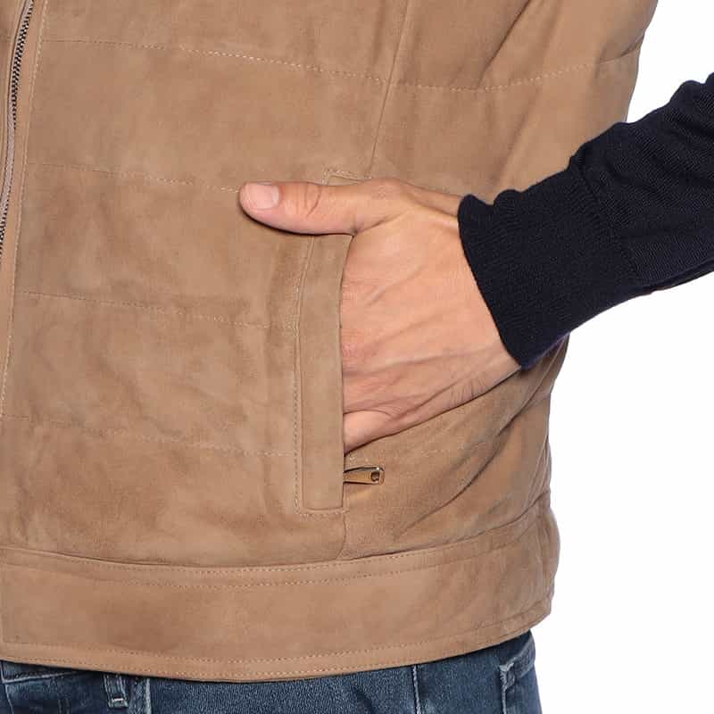 EMMETI ゴートスエード ダウンベスト "JURI DOWN VEST" BEIGE