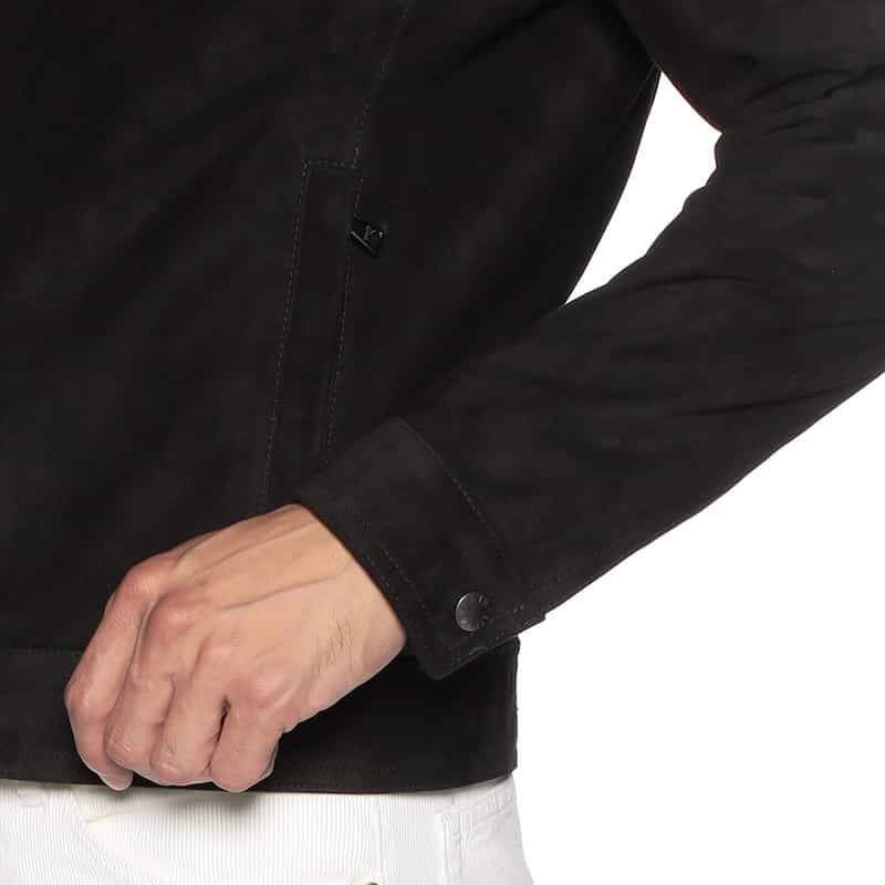 EMMETI EMMETI＜エンメティ＞バーニーズ　ニューヨーク限定スエードレザー ライダースジャケット "JURI" BLACK