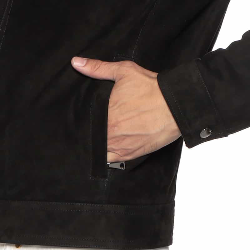 EMMETI EMMETI＜エンメティ＞バーニーズ　ニューヨーク限定スエードレザー ライダースジャケット "JURI" BLACK