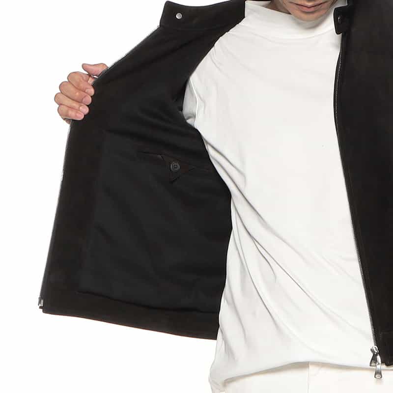 EMMETI EMMETI＜エンメティ＞バーニーズ　ニューヨーク限定スエードレザー ライダースジャケット "JURI" BLACK