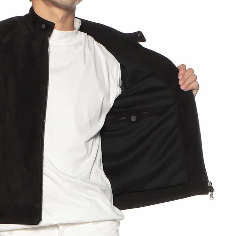 EMMETI EMMETI＜エンメティ＞バーニーズ　ニューヨーク限定スエードレザー ライダースジャケット "JURI" BLACK