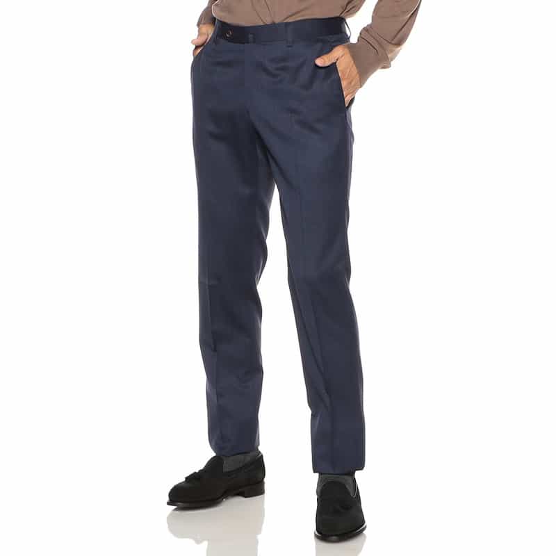 BARNEYS NEW YORK ウール スリムテーパード パンツ NAVY