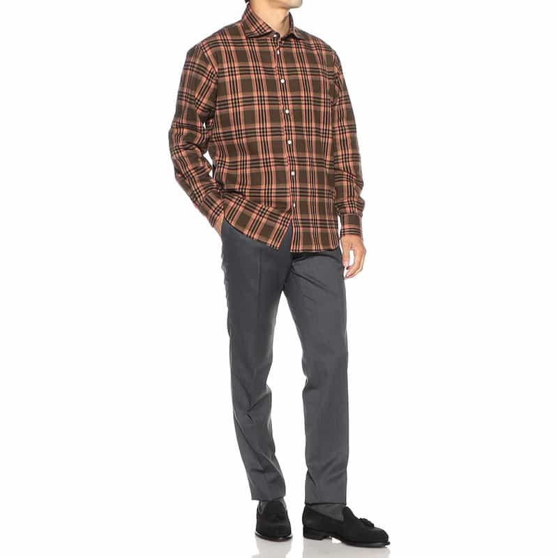 BARNEYS NEW YORK ウール スリムテーパード パンツ GRAY