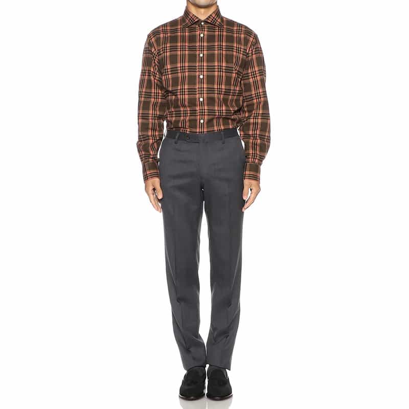 BARNEYS NEW YORK ウール スリムテーパード パンツ GRAY