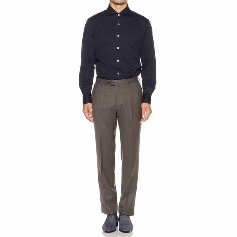 BARNEYS NEW YORK スリムテーパード パンツ BROWN