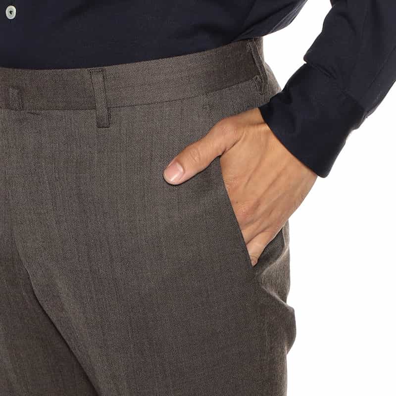 BARNEYS NEW YORK スリムテーパード パンツ BROWN