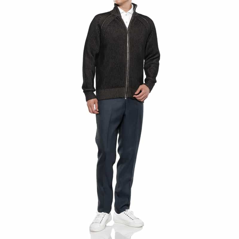 BARNEYS NEW YORK スリムテーパード ドレスパンツ BLUE