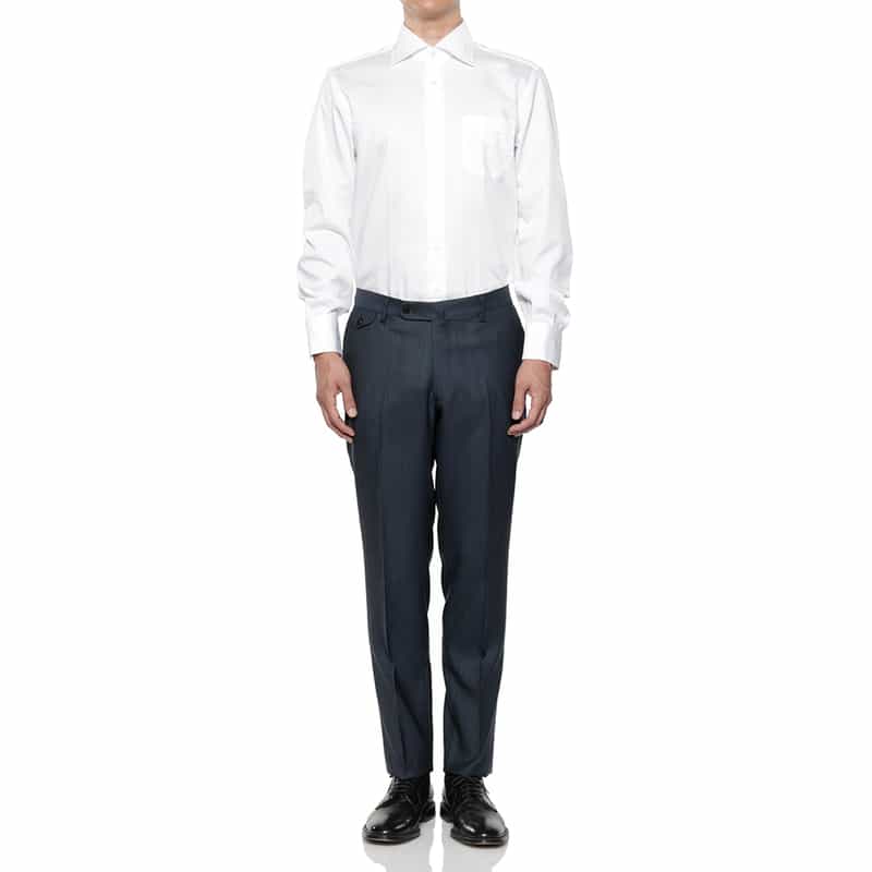 BARNEYS NEW YORK スリムテーパード ドレスパンツ BLUE