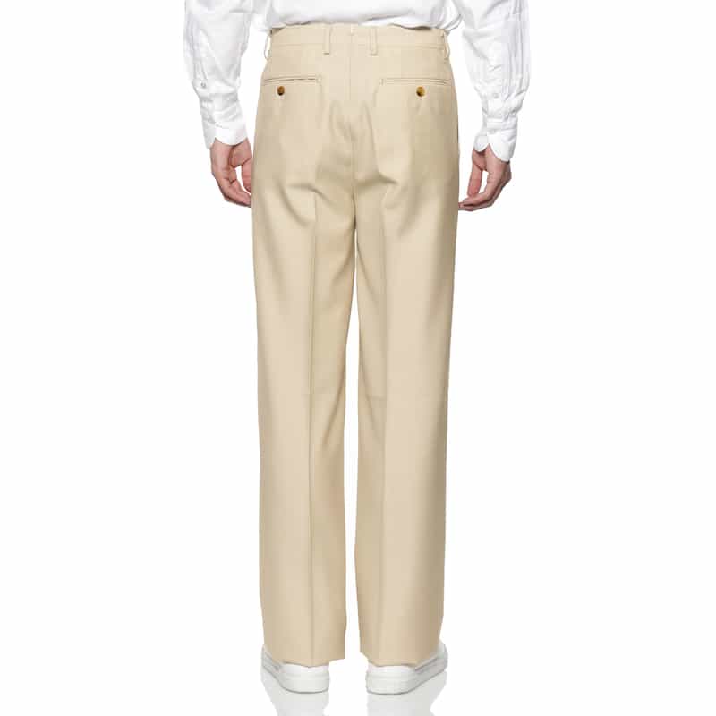 BARNEYS NEW YORK 2タック ワイドストレートパンツ IVORY