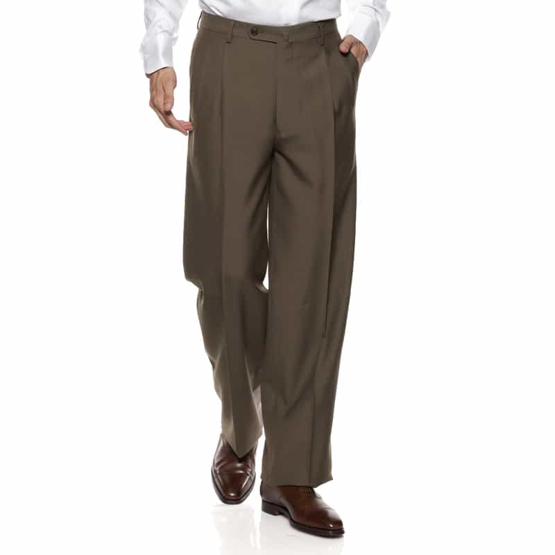 BARNEYS NEW YORK 2タック ワイドストレートパンツ BROWN