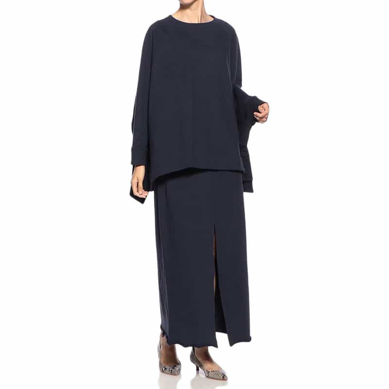 COGTHEBIGSMOKE フロントスリット スエット タイトスカート NAVY