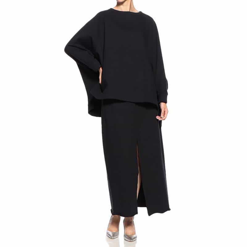 COGTHEBIGSMOKE フロントスリット スエット タイトスカート BLACK