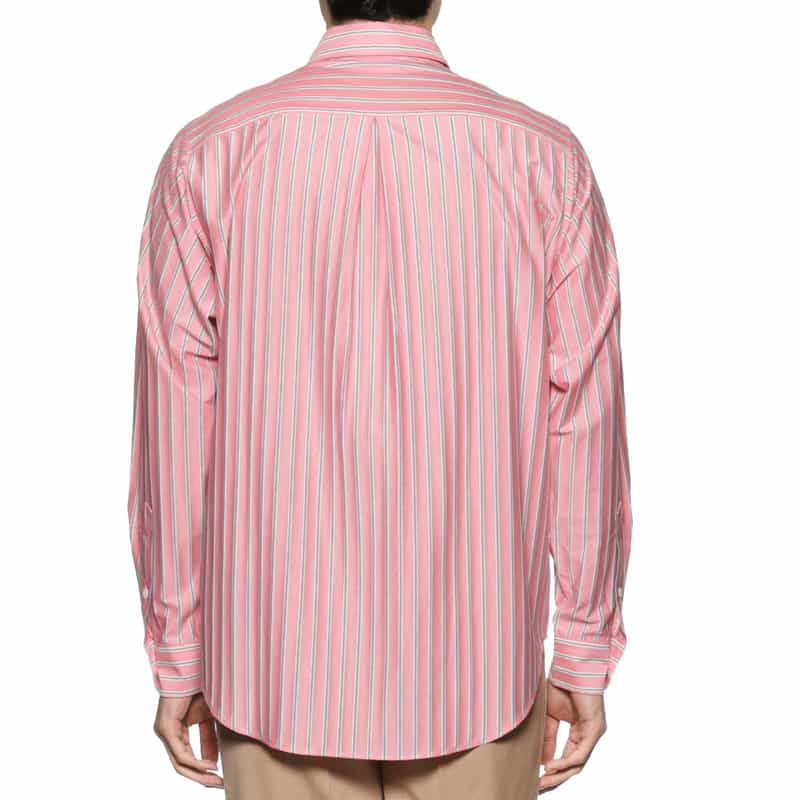 BARNEYS NEW YORK ストライプ柄オーバージャージーシャツ PINK