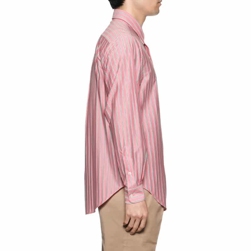 BARNEYS NEW YORK ストライプ柄オーバージャージーシャツ PINK