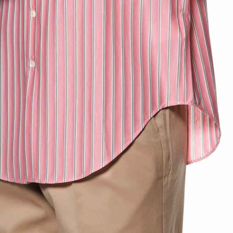 BARNEYS NEW YORK ストライプ柄オーバージャージーシャツ PINK