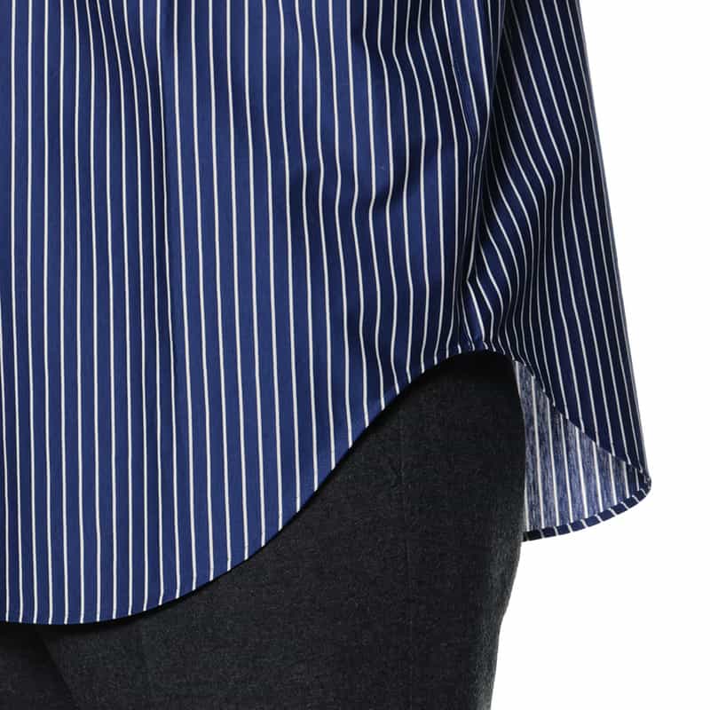 BARNEYS NEW YORK ストライプ柄オーバージャージーシャツ BLUE