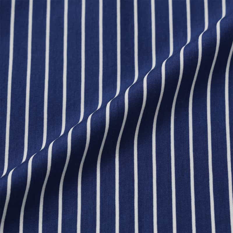 BARNEYS NEW YORK ストライプ柄オーバージャージーシャツ BLUE