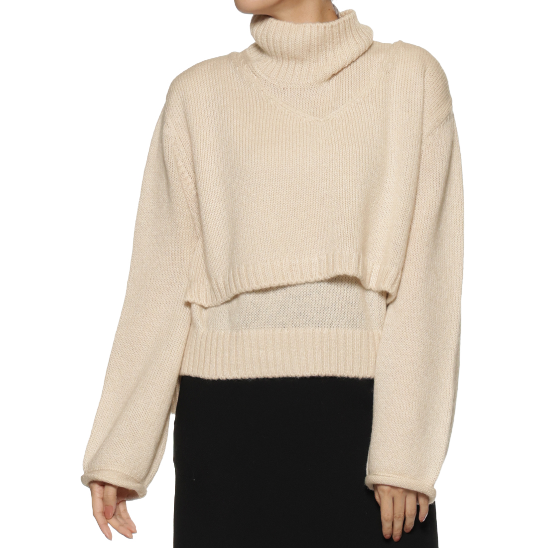 レイヤードニットプルオーバー （2点セット）