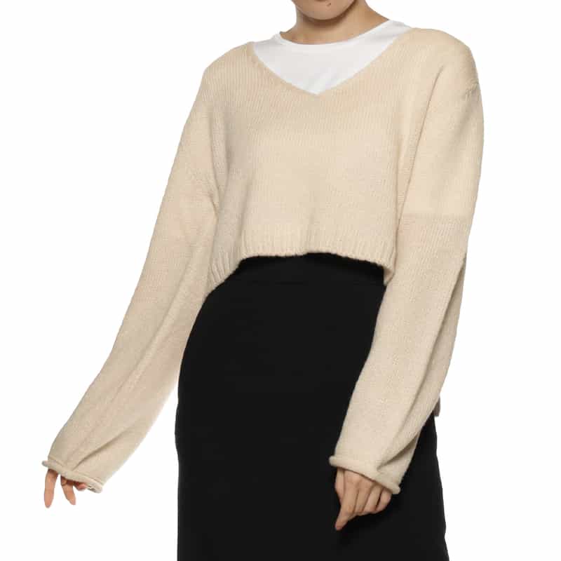 BARNEYS NEW YORK レイヤードニットプルオーバー (2点セット) LT BEIGE