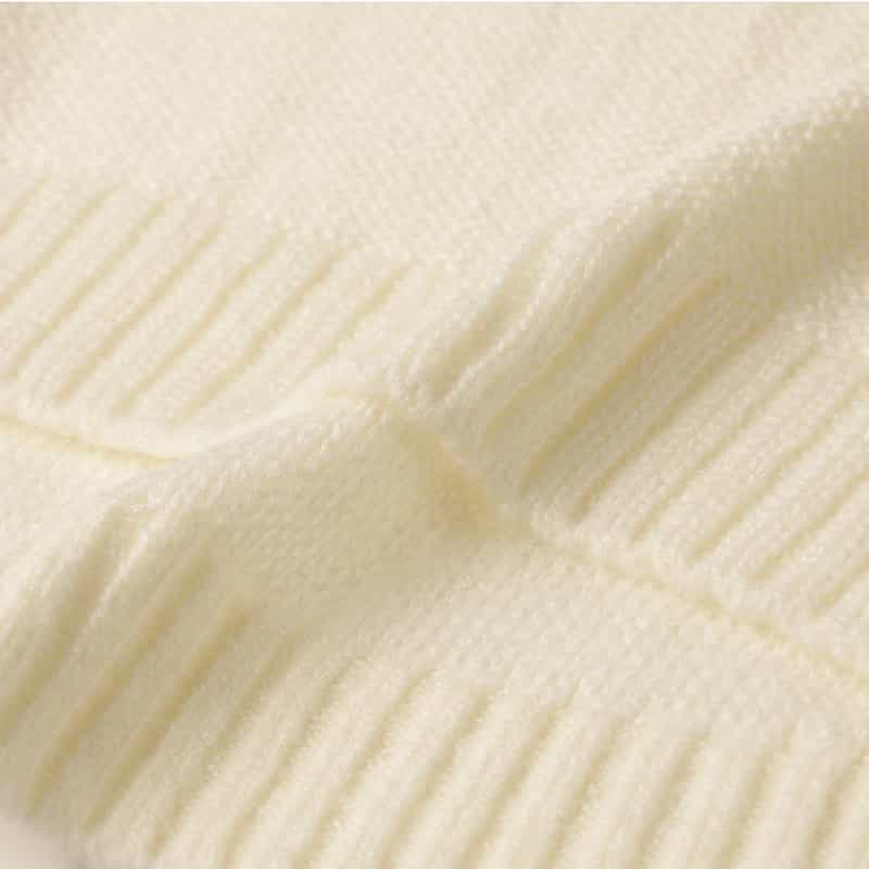 BARNEYS NEW YORK ドロップショルダー ニットプルオーバー WHITE