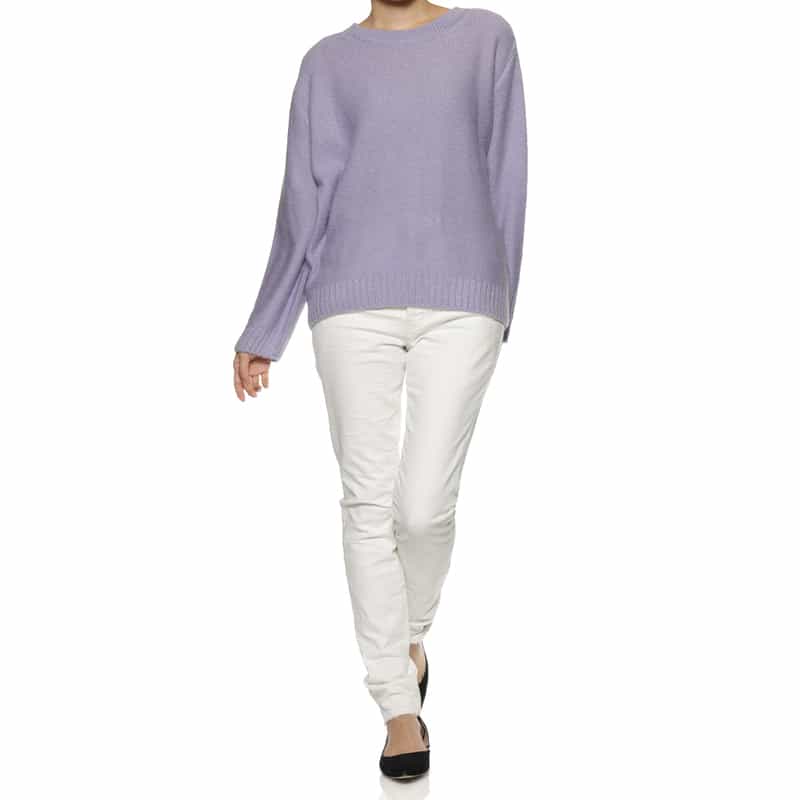 BARNEYS NEW YORK ドロップショルダー ニットプルオーバー LIGHT PURPLE