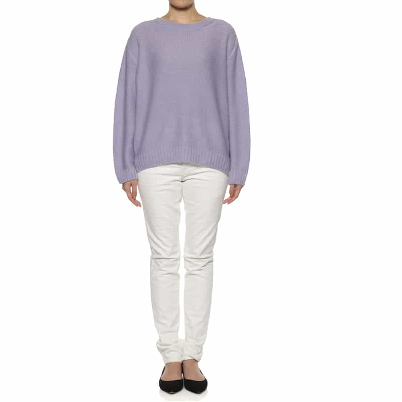 BARNEYS NEW YORK ドロップショルダー ニットプルオーバー LIGHT PURPLE
