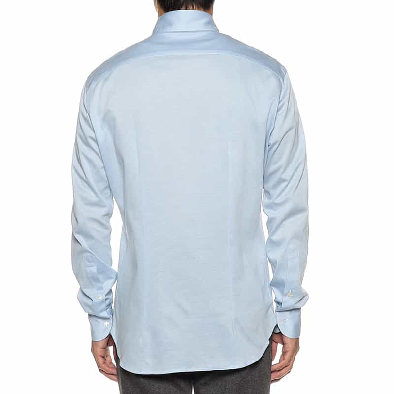 CATARISANO メランジ調カラージャージーシャツ LIGHT BLUE