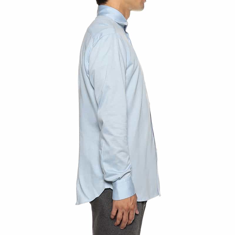 CATARISANO メランジ調カラージャージーシャツ LIGHT BLUE