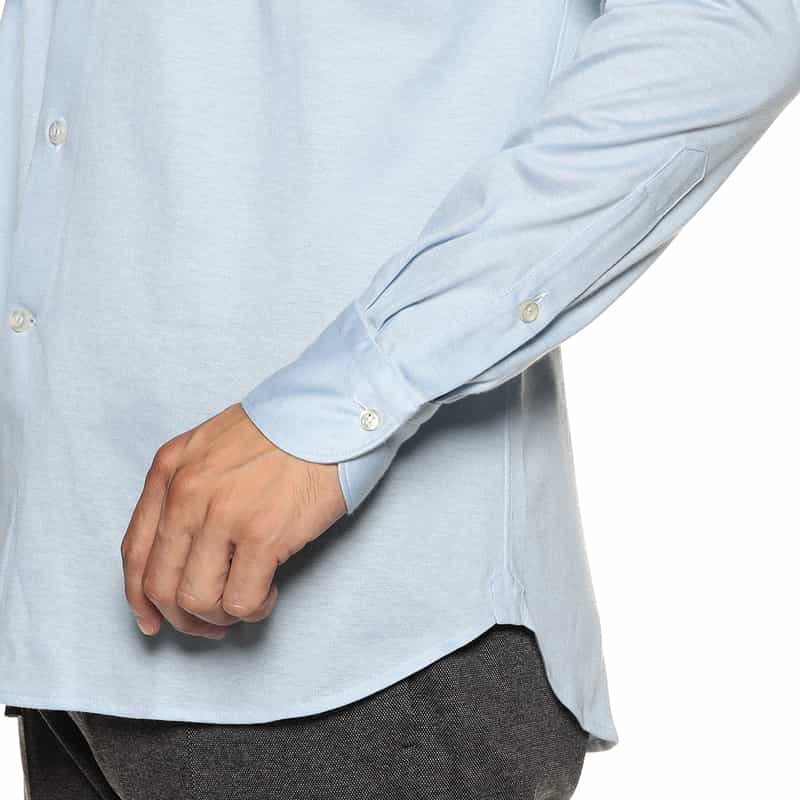 CATARISANO メランジ調カラージャージーシャツ LIGHT BLUE