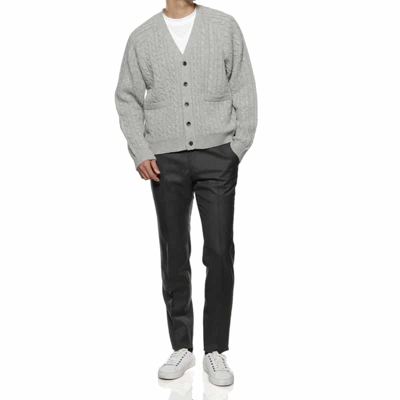 BARNEYS NEW YORK ウールスリムテーパードパンツ GRAY